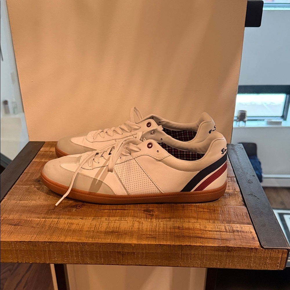Ben Sherman White and Blue Men's Sneakers